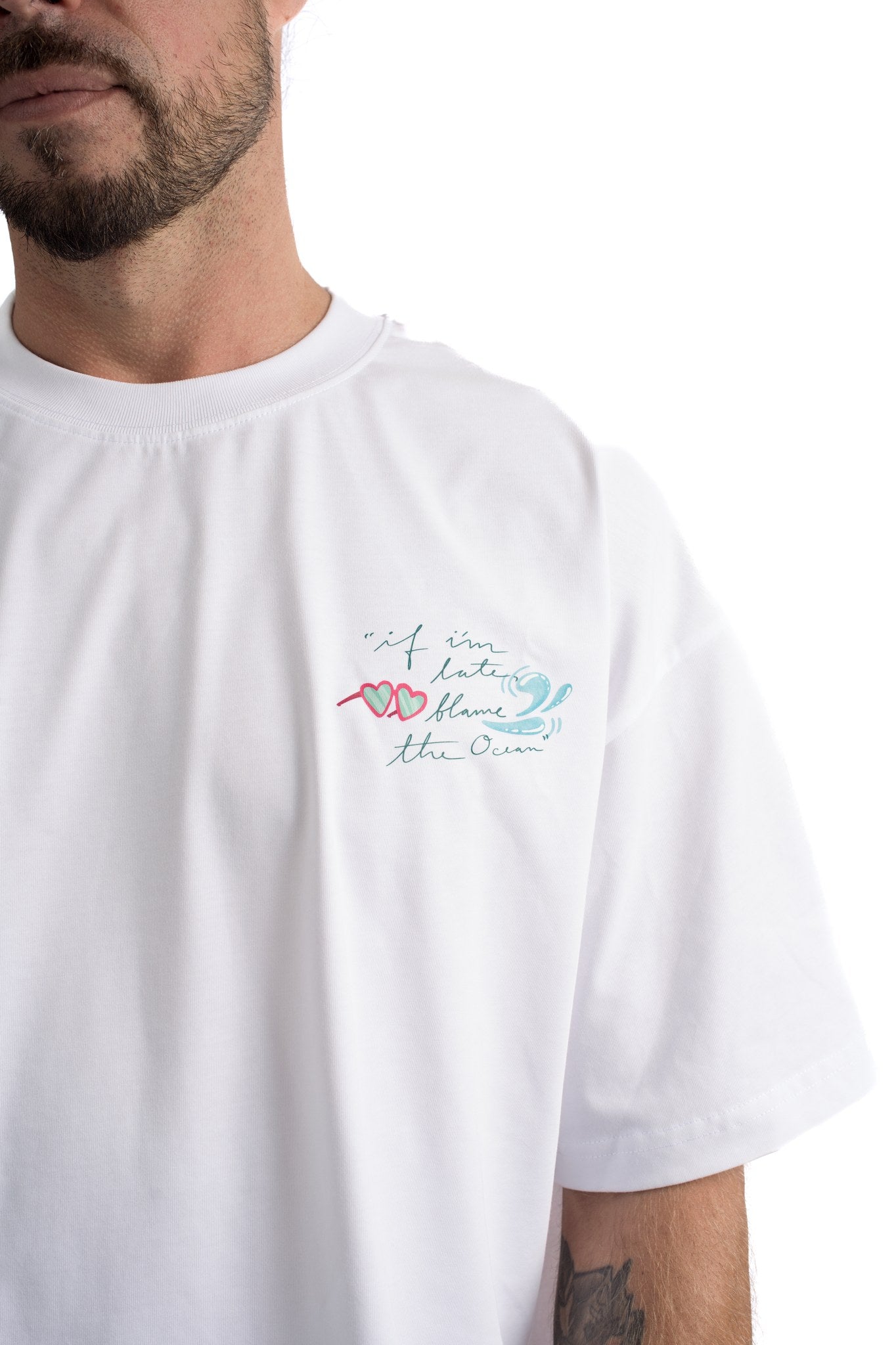 T-Shirt Oversize 235 g - If I'm Late, Blame the Ocean