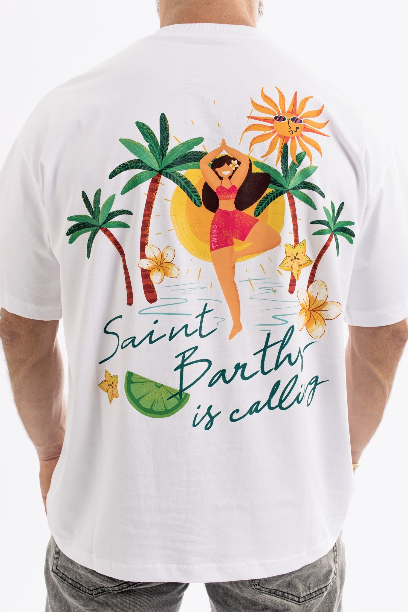 T-Shirt Oversize 235 g - Saint-Barth Is Calling
